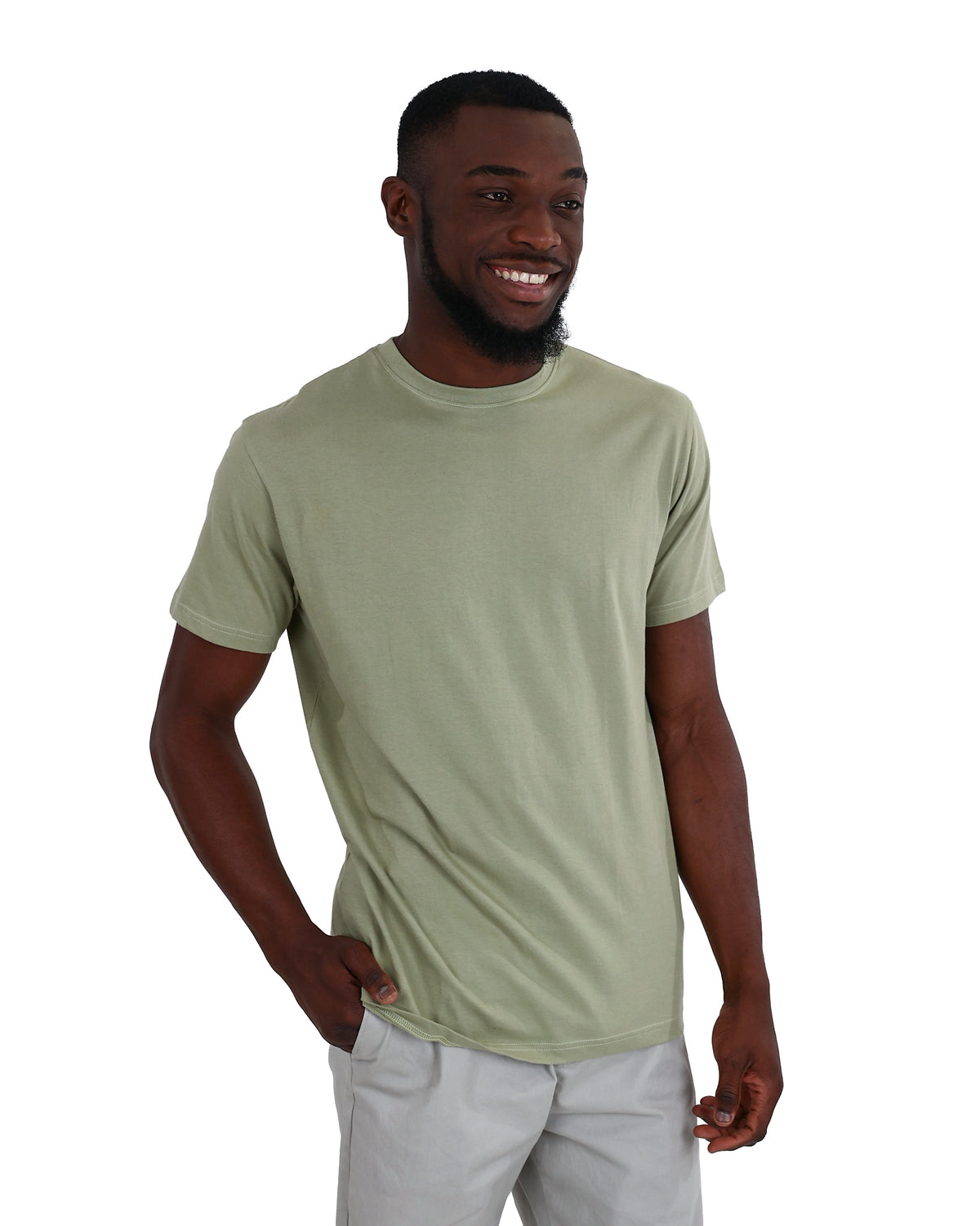 Short Sleeve Green Cotton T-Shirt