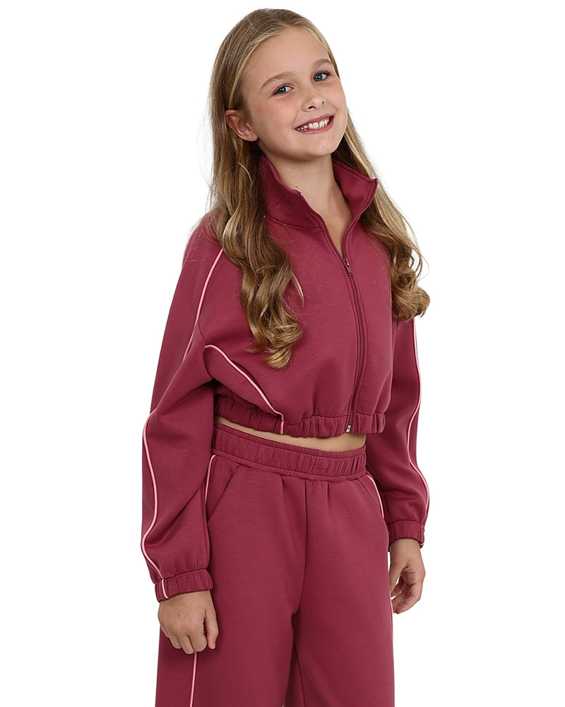 Pink Zip Up Crop Active Jacket