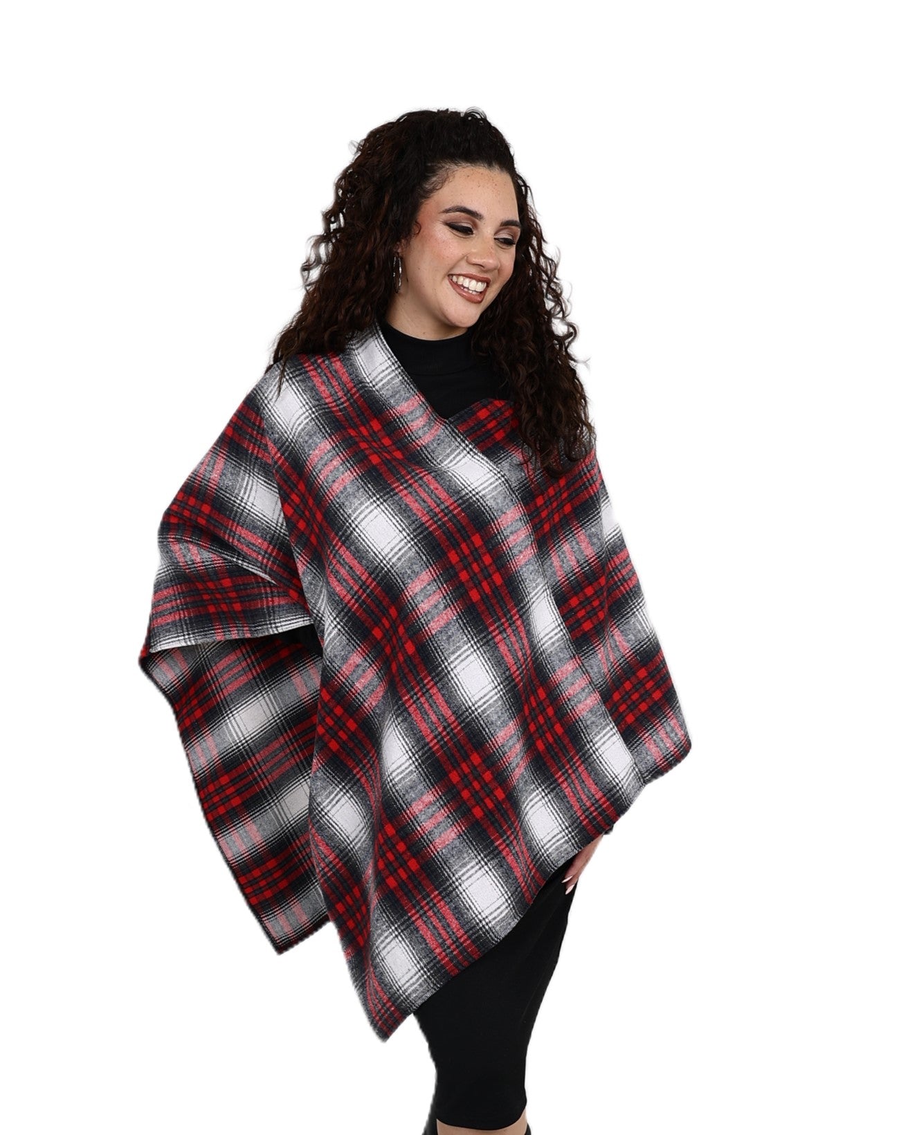 Red Check Poncho