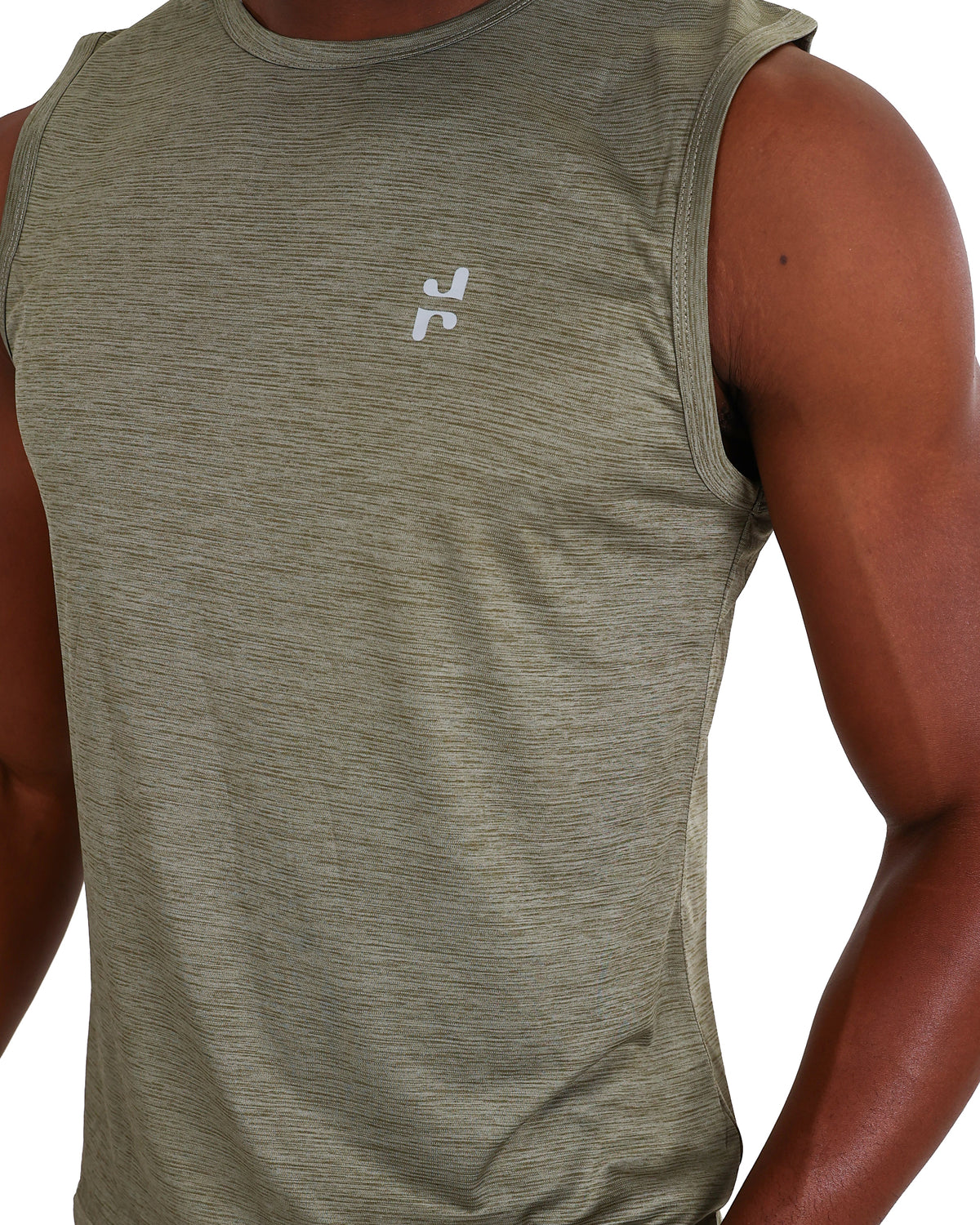Sleeveless Green Muscle Hugger Tank Top