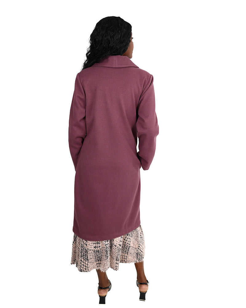 Mauve Twill Melton Coat