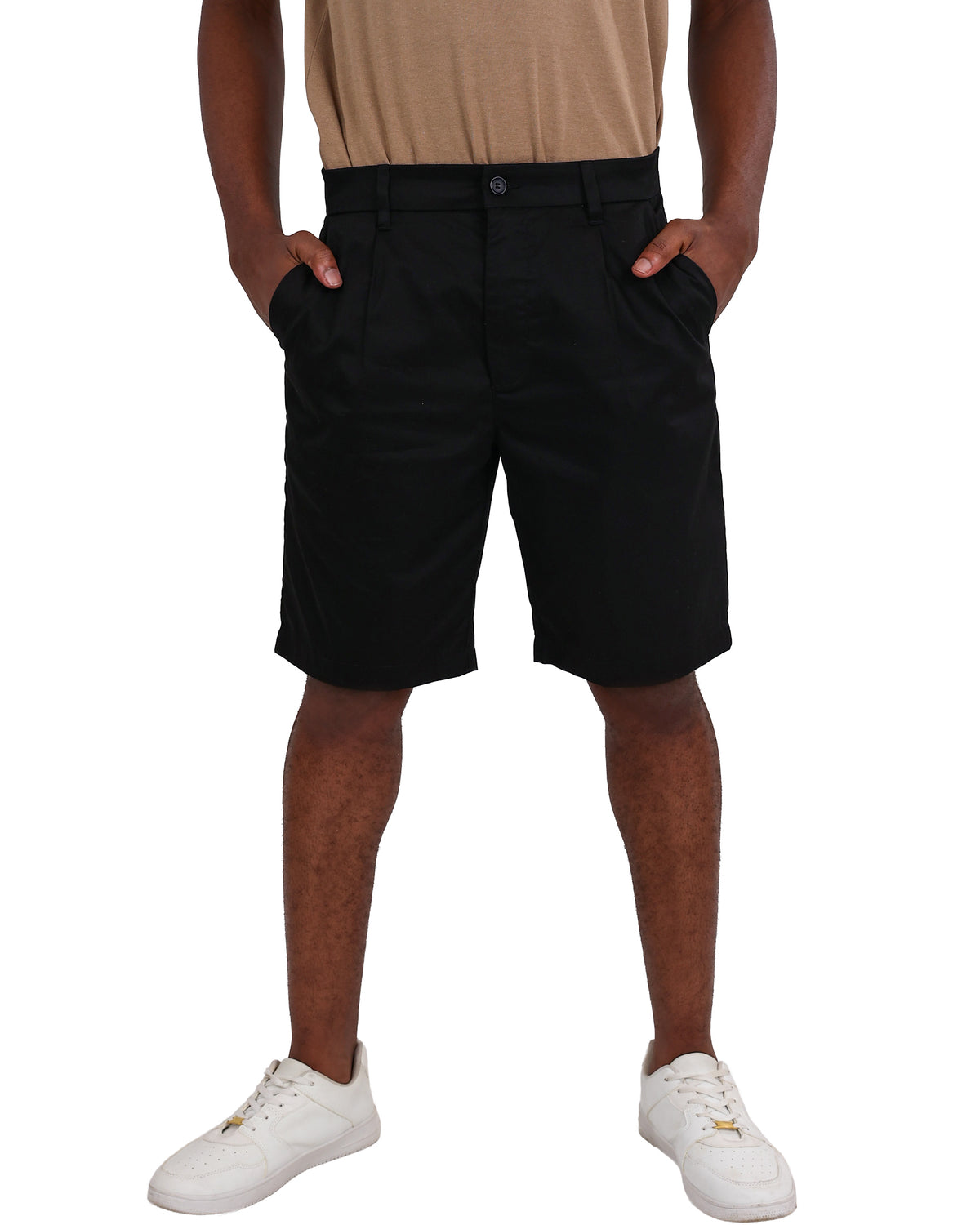 Black Lightweight Twill Chino Shorts