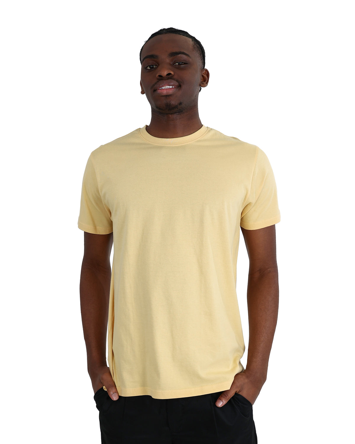 Short Sleeve Butter Yellow Cotton T-Shirt
