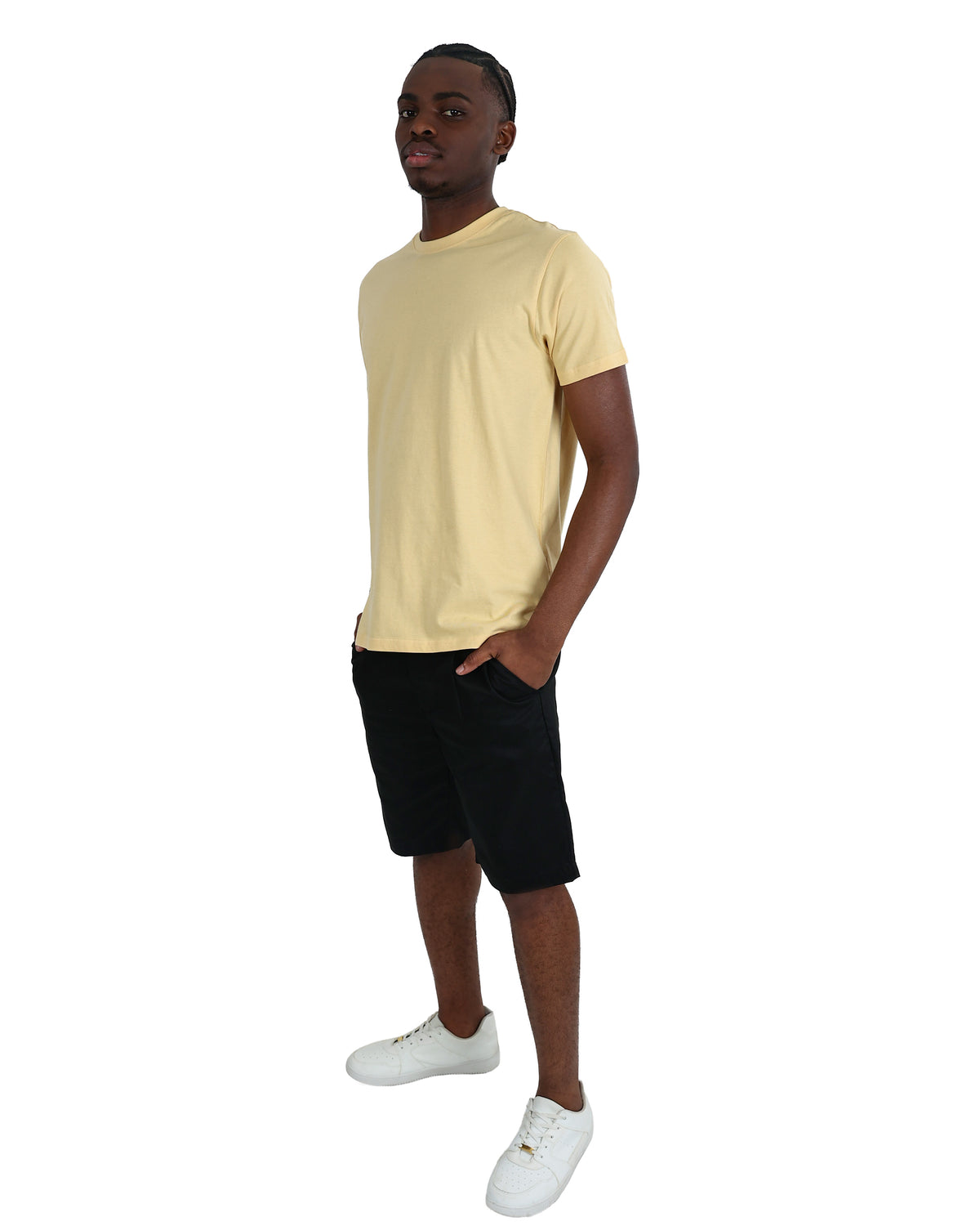 Short Sleeve Butter Yellow Cotton T-Shirt