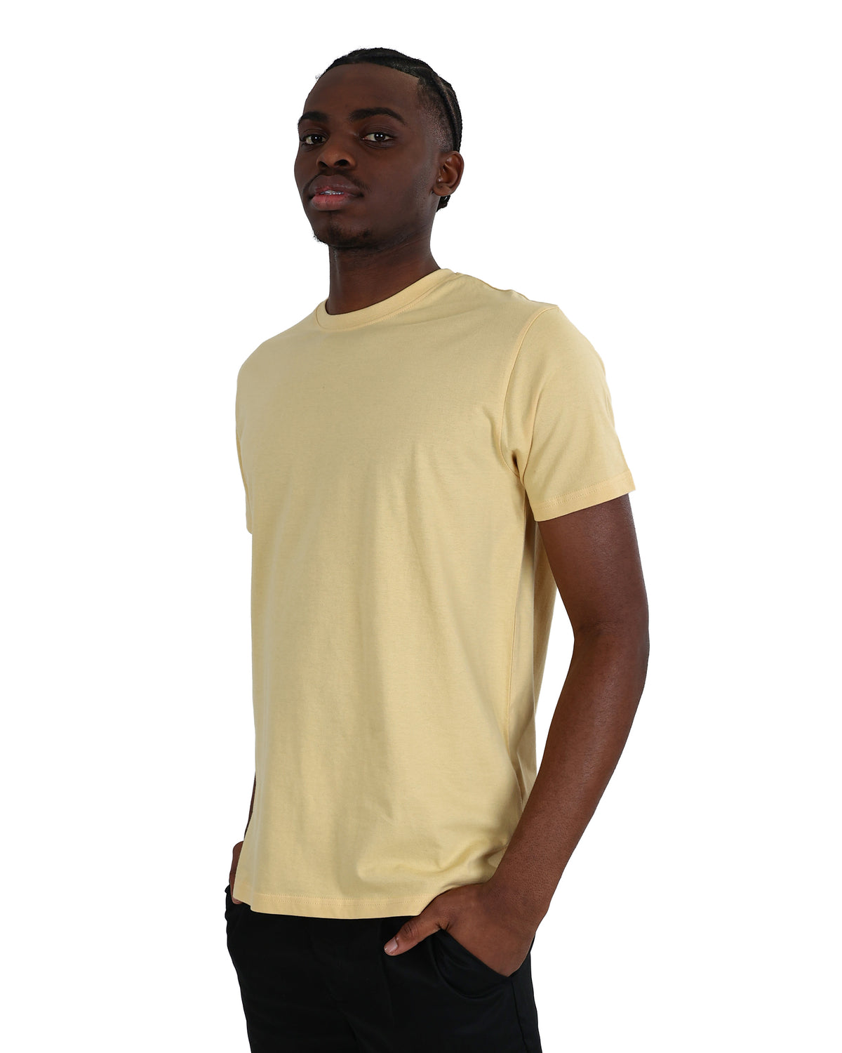 Short Sleeve Butter Yellow Cotton T-Shirt