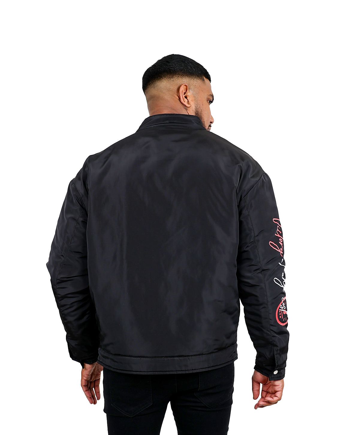 Black & White Team Racing Biker Jacket