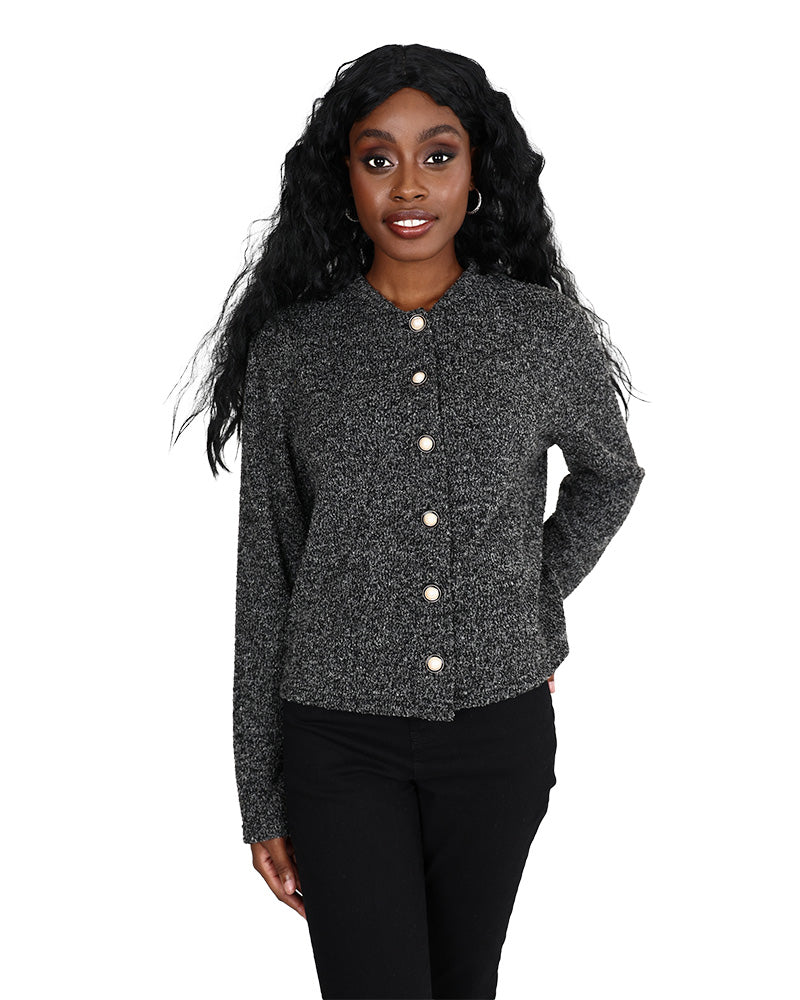 French Knit Button Through Cardigan