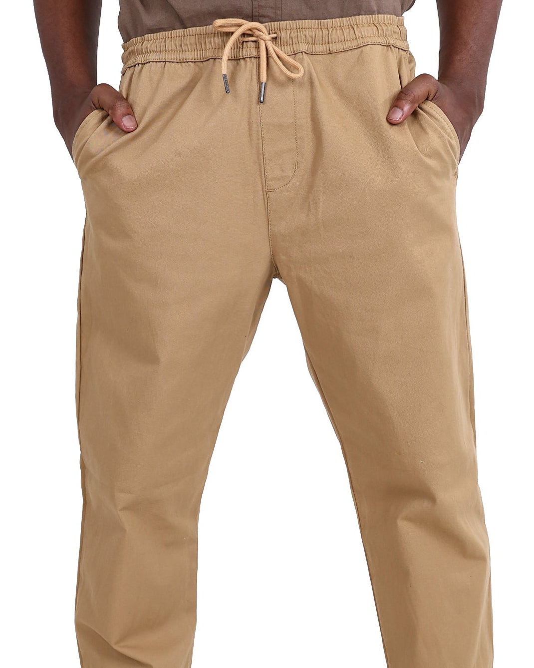 Camel Elasticated Waist Open Hem Pants