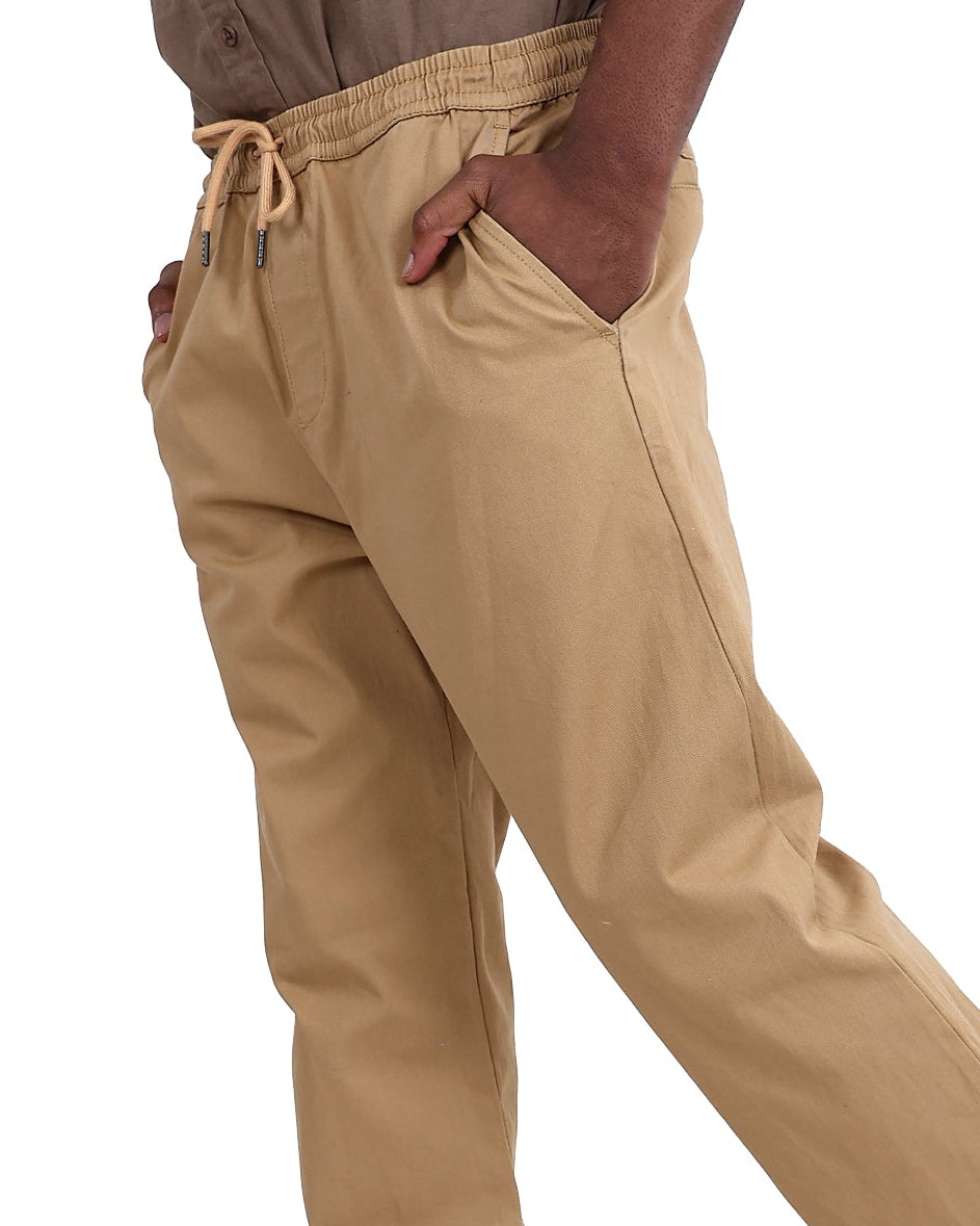 Camel Elasticated Waist Open Hem Pants