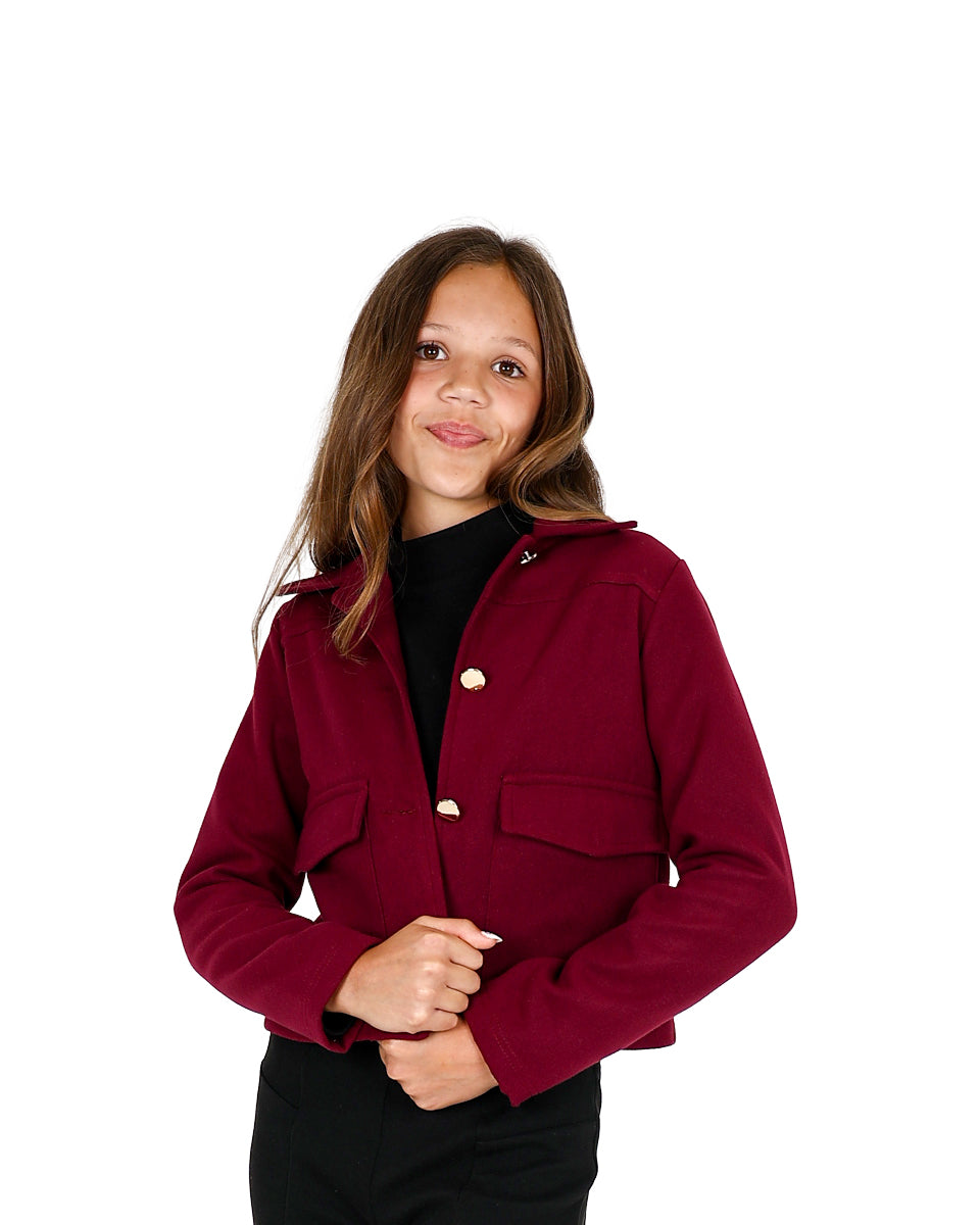 Cropped Melton Jacket