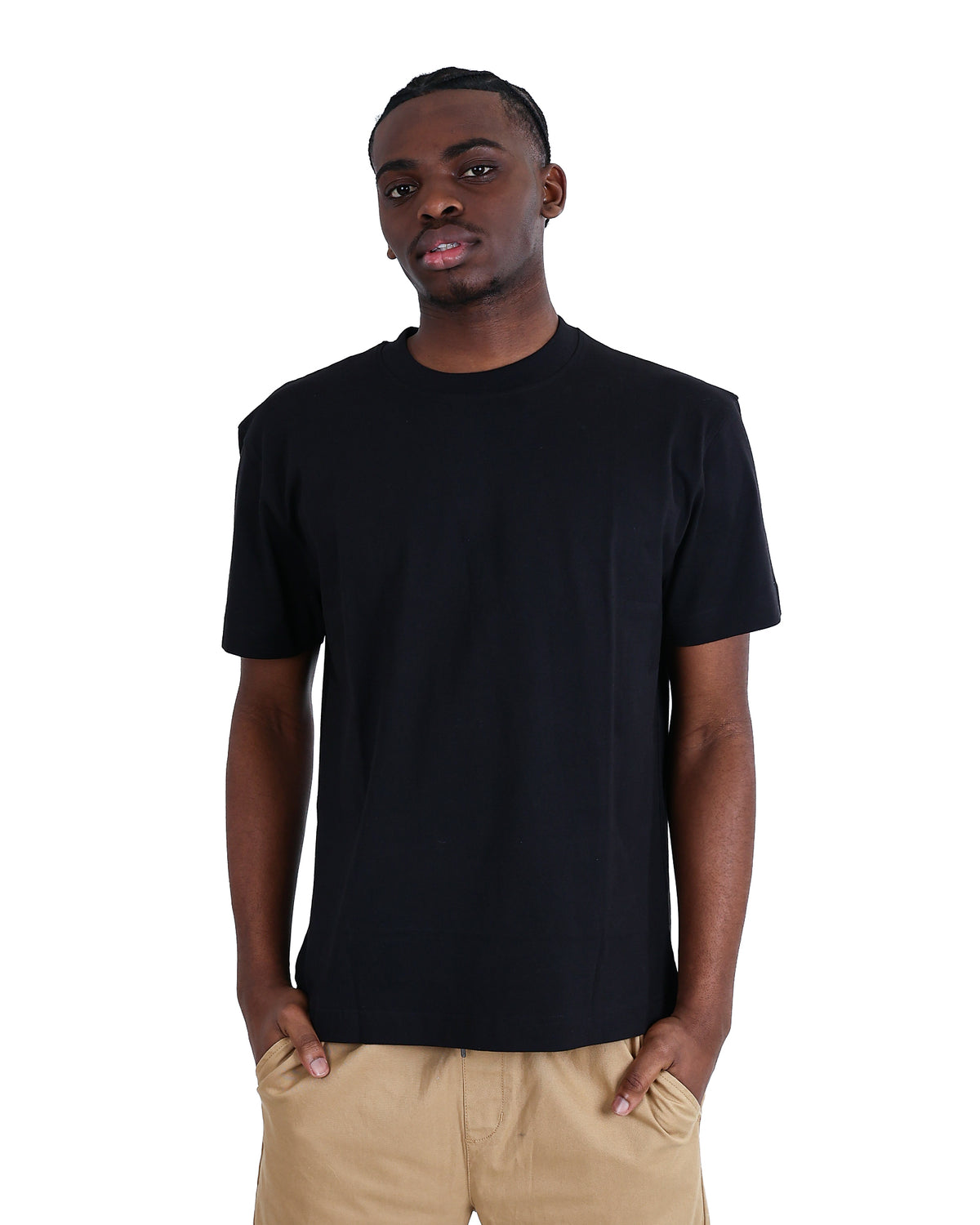 Short Sleeve Black Heavyweight Cotton T-Shirt