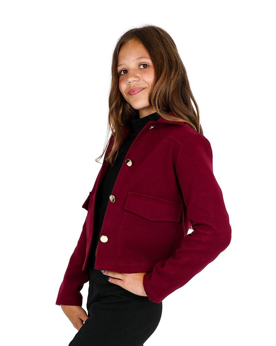 Cropped Melton Jacket