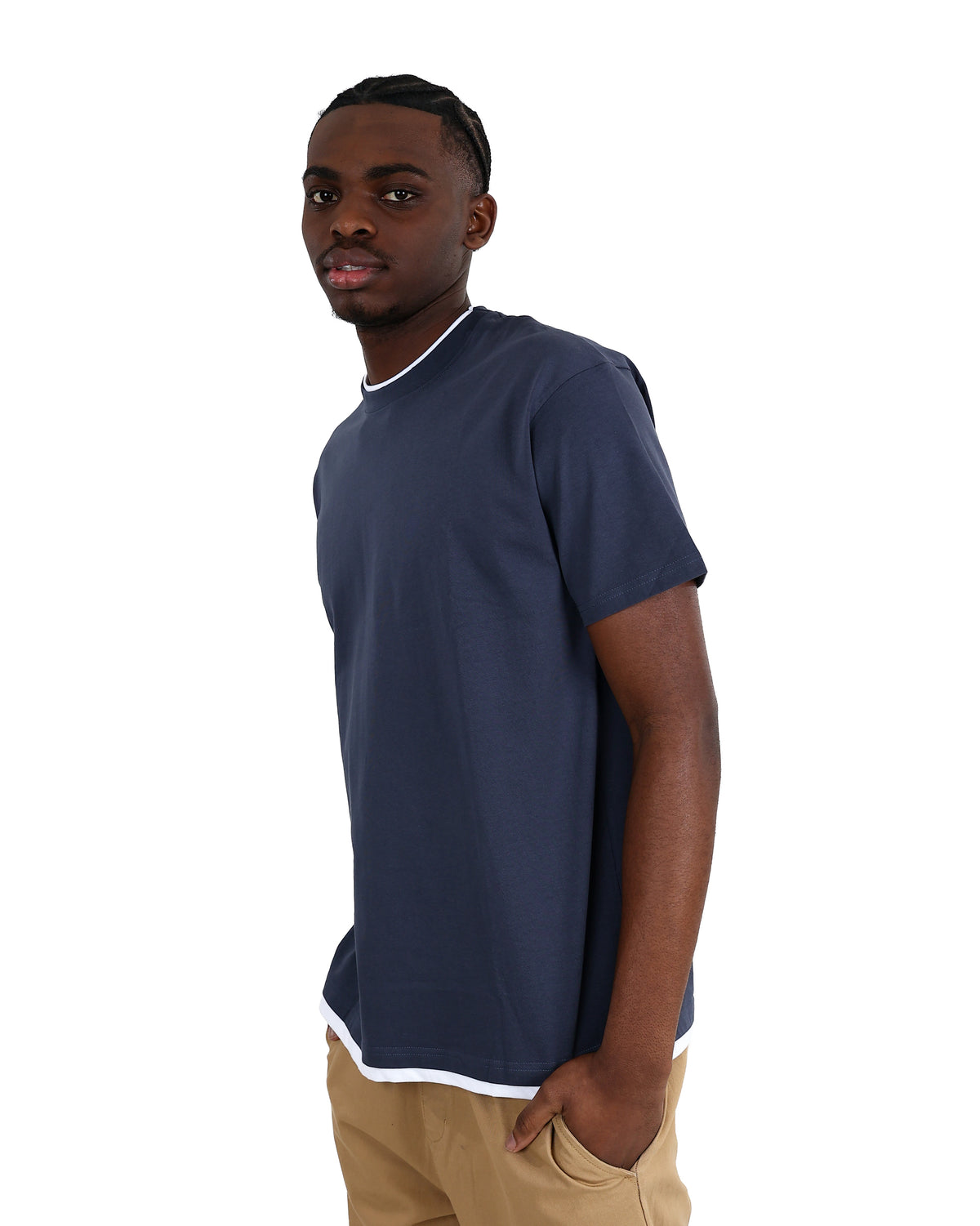 Short Sleeve Indigo Heavy Weight Cotton T-Shirt