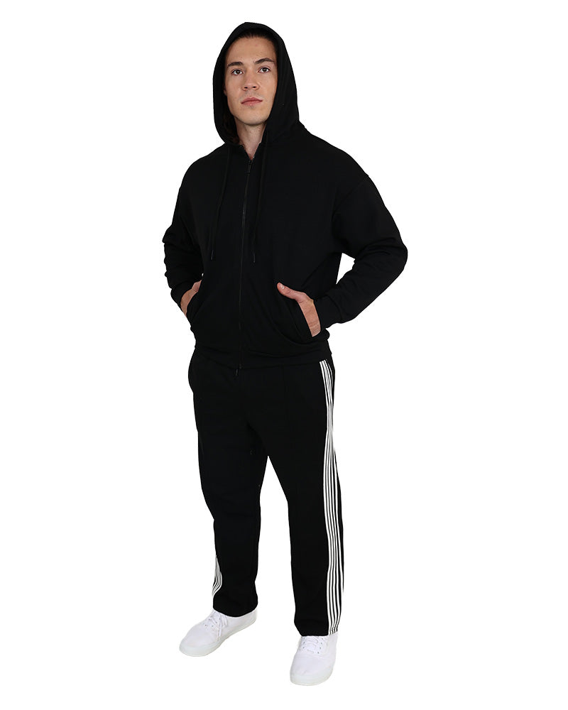 Black Taped Straight Leg Active Pant