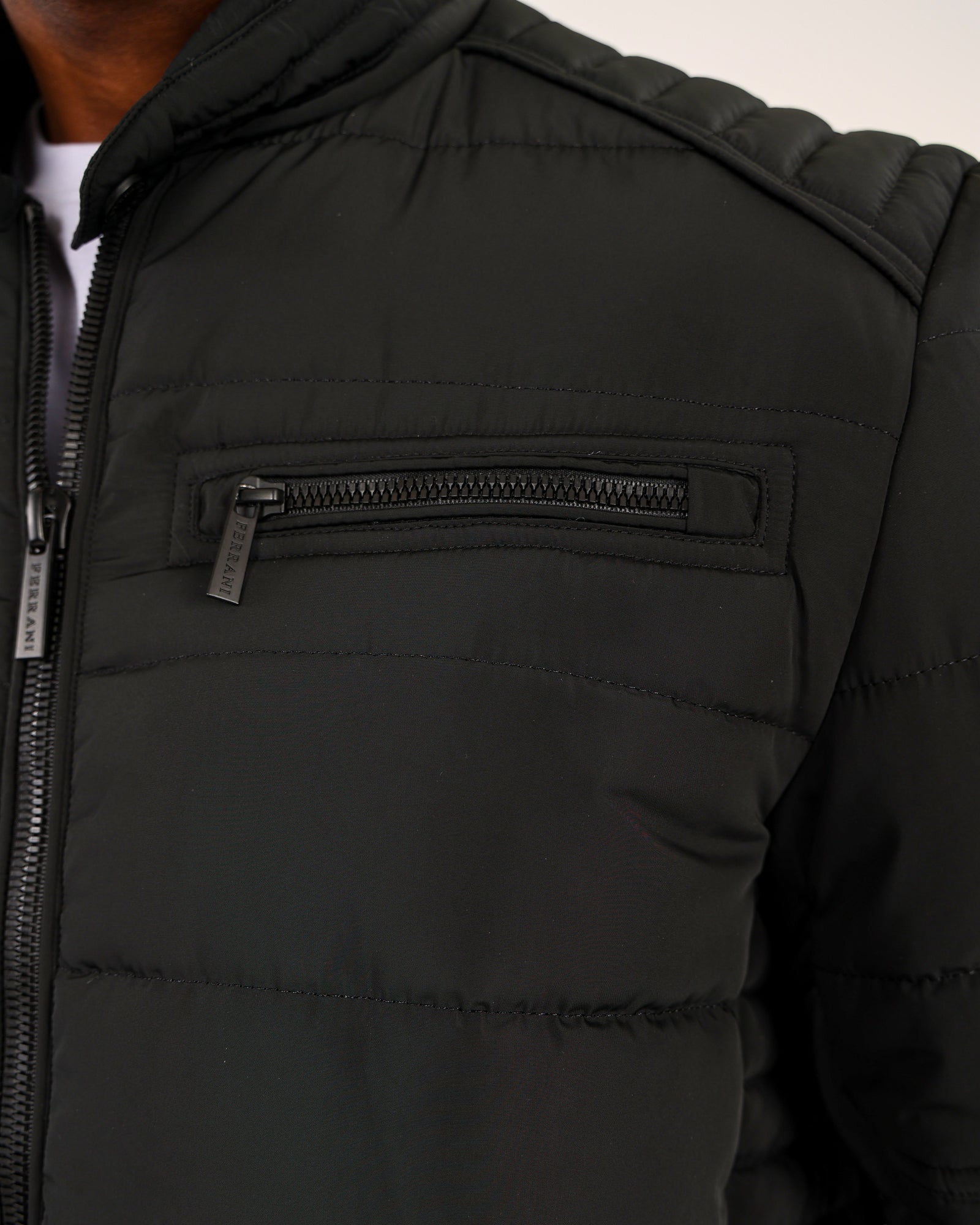Black Padded Biker Jacket