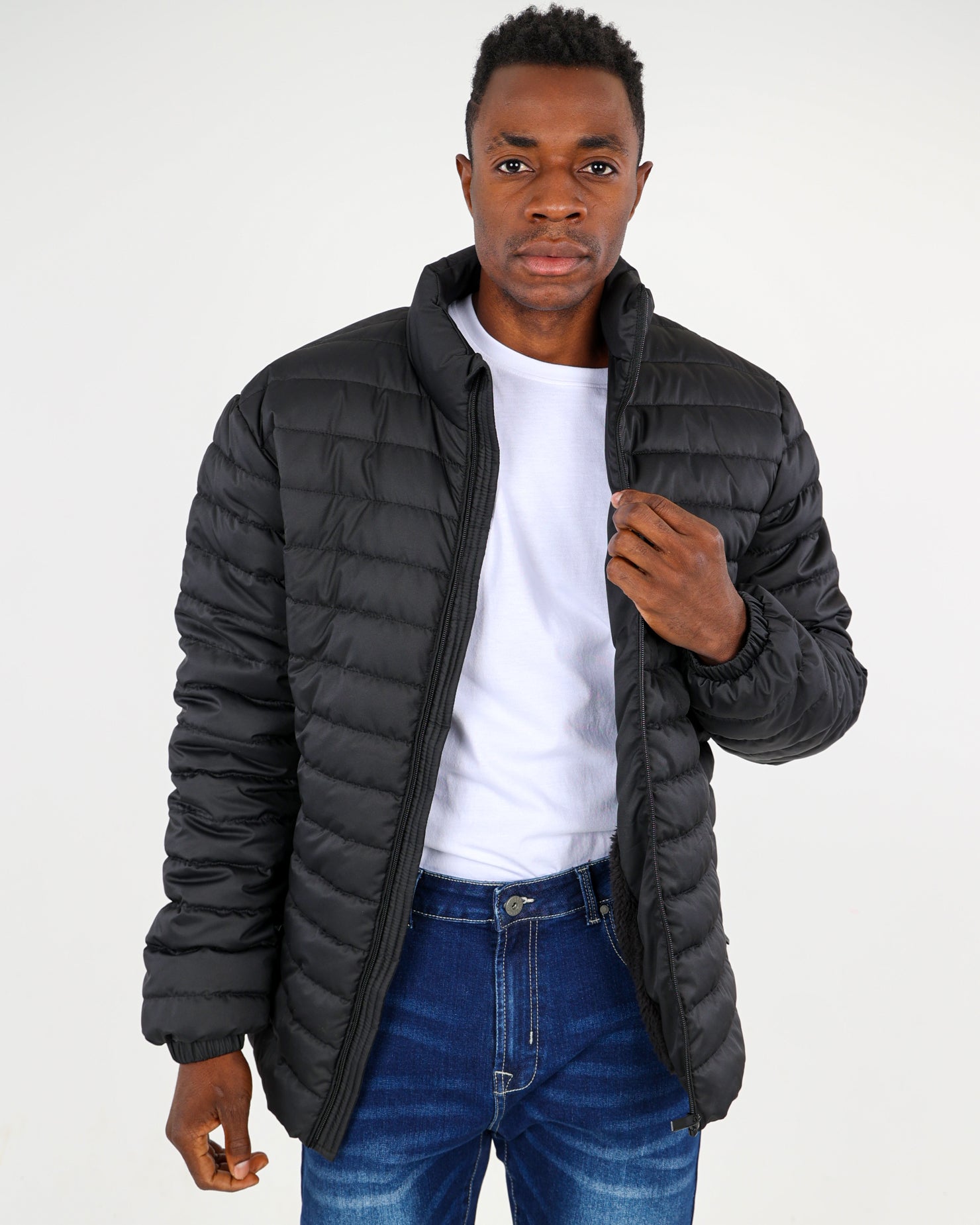 Black Quilted Puffer Jacket