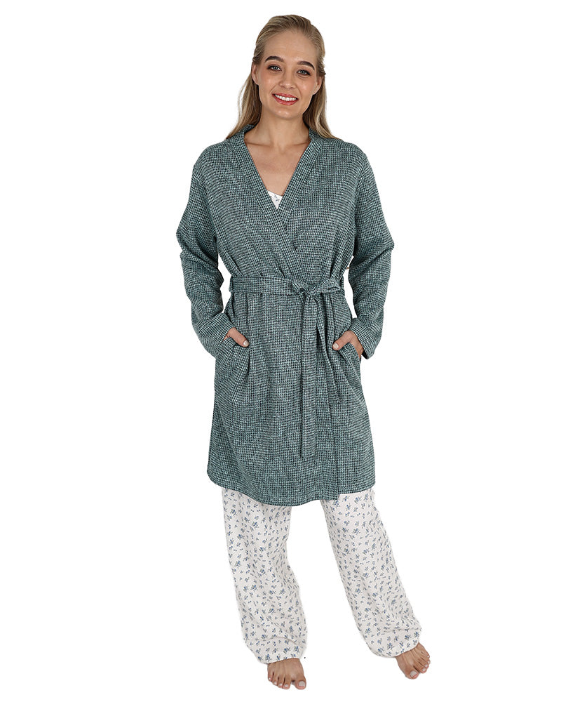 Blue Lightweight Waffle Gown