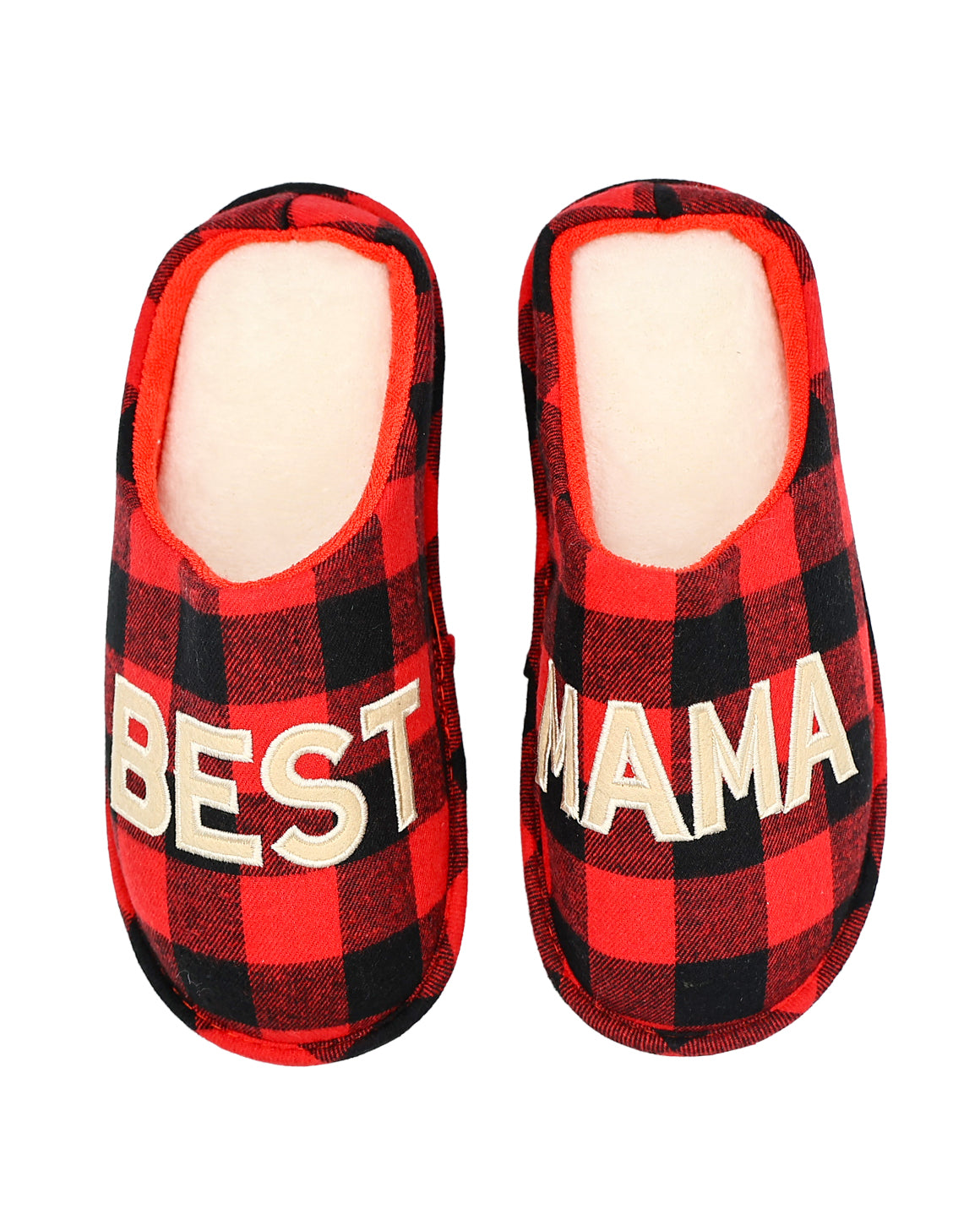 Best Mama Red Check Mule Slipper