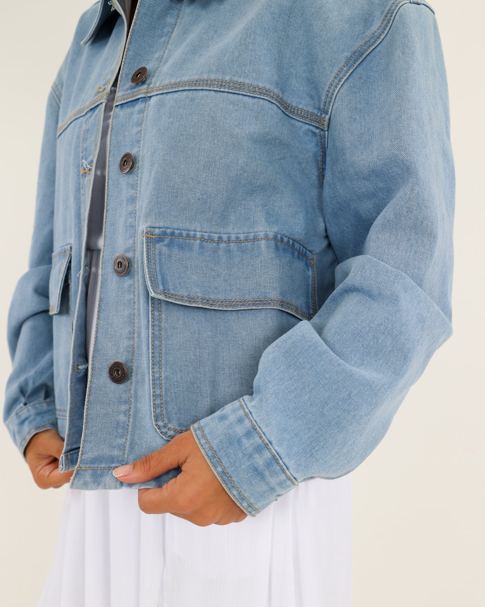 Pocket Detail Denim Trucker Jacket