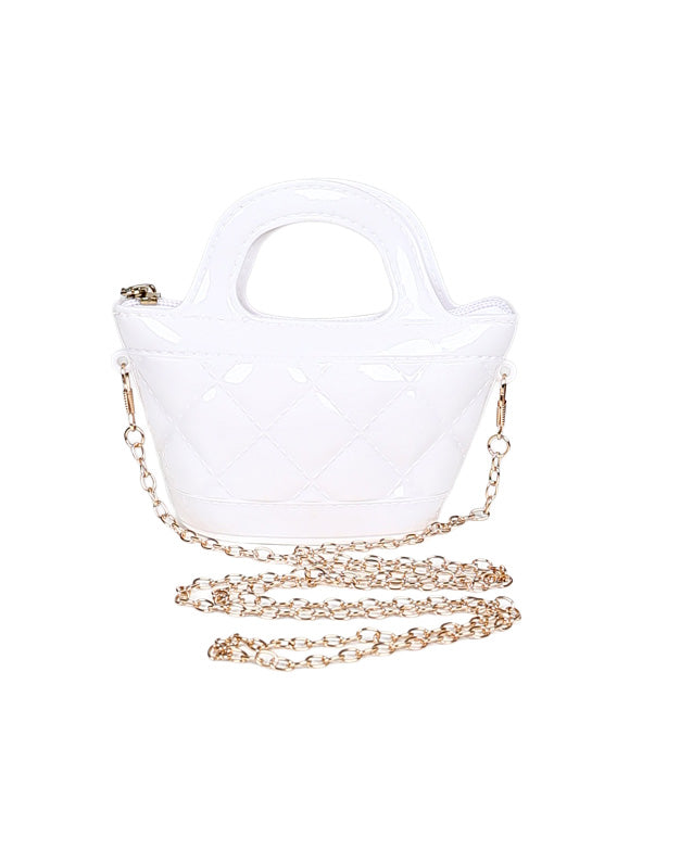 White Plastic Basket Handbag