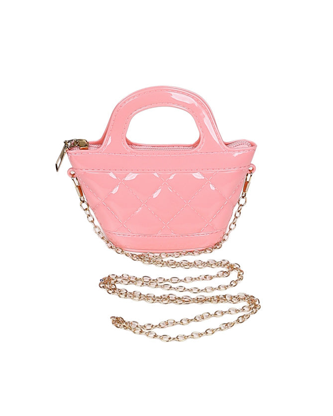 Pink Plastic Basket Handbag