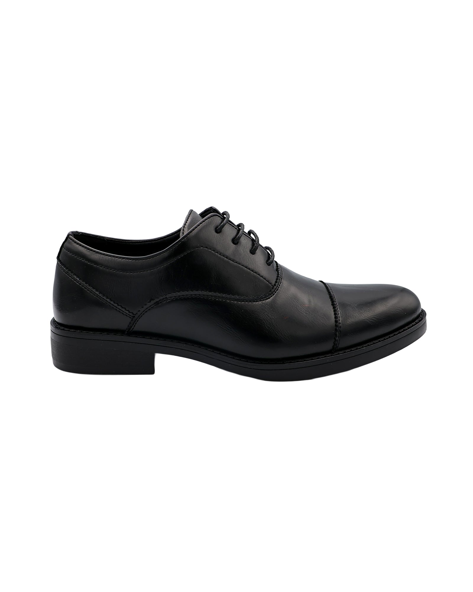 Black Toe Cap Oxford Lace Up Formal Shoes