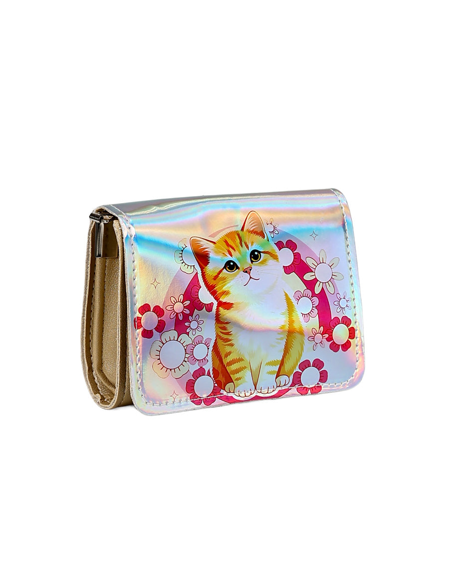 Gold Metallic Ginger Cat Handbag