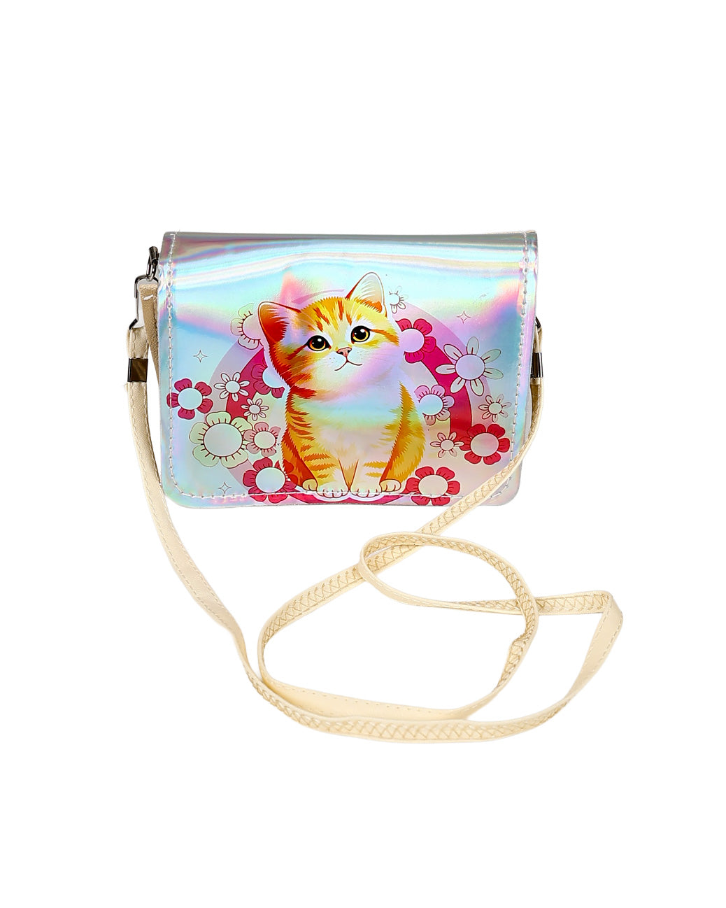 Gold Metallic Ginger Cat Handbag