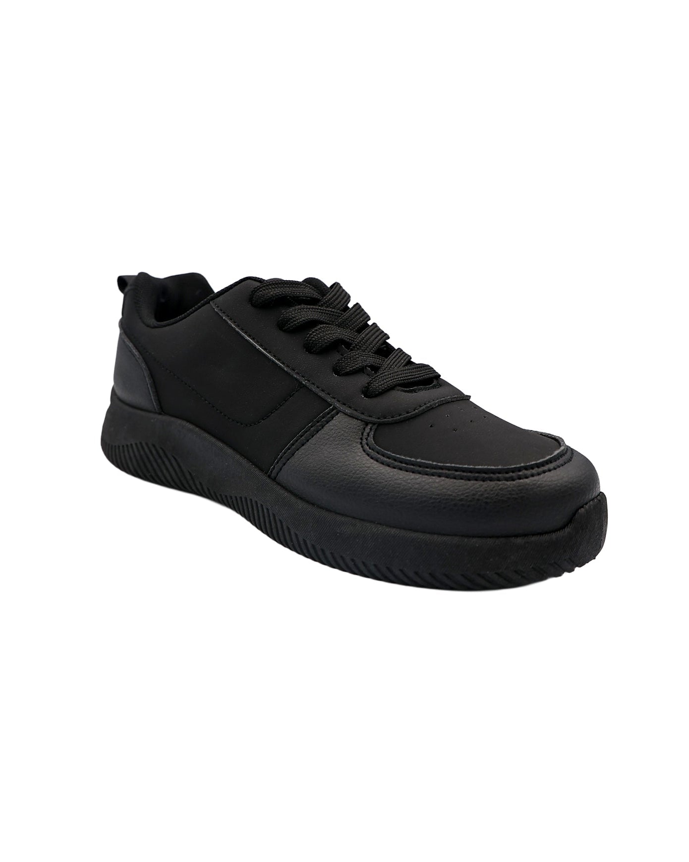 Boys Black Lace Up Sneakers