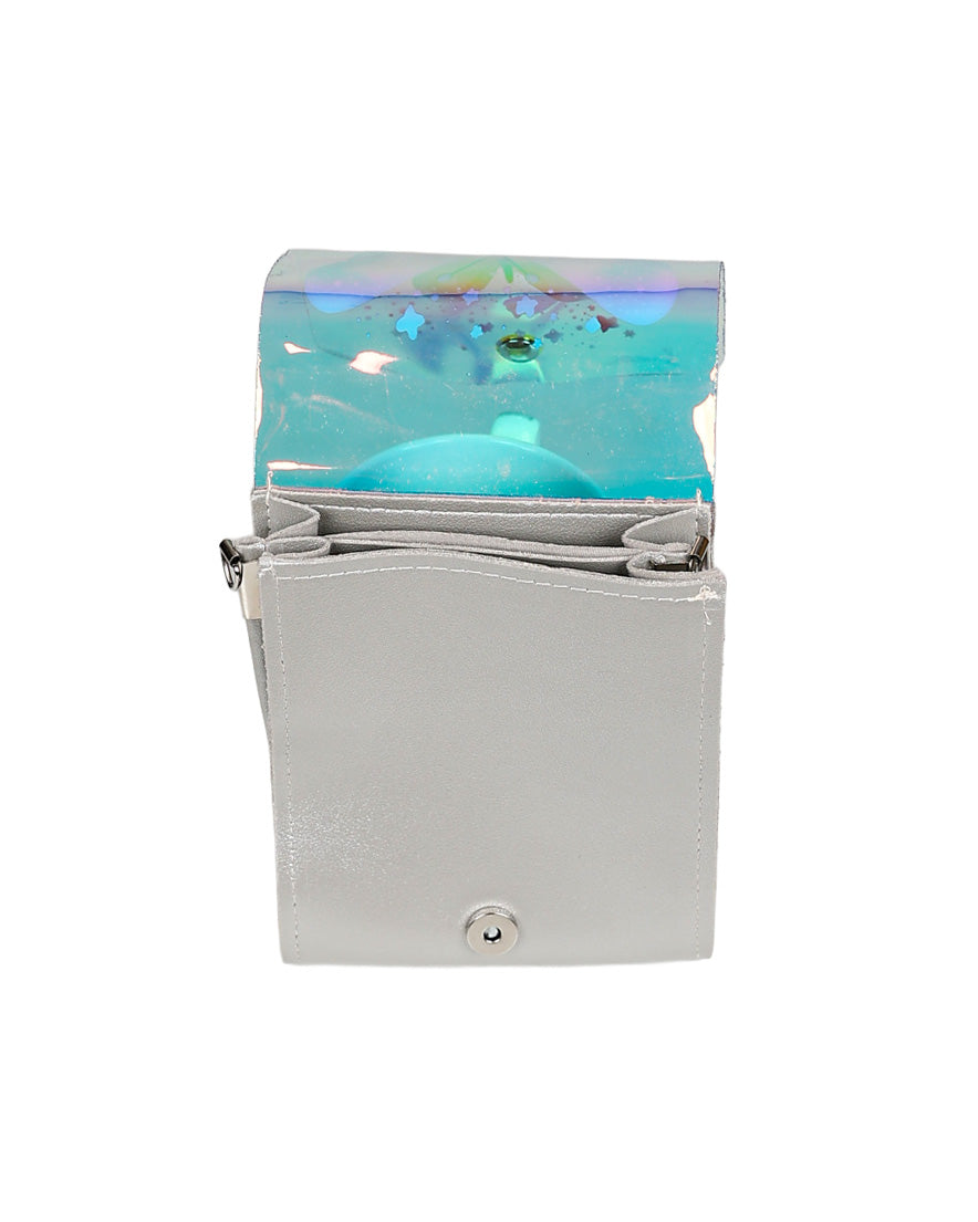 Silver Butterfly Cross Body Bag