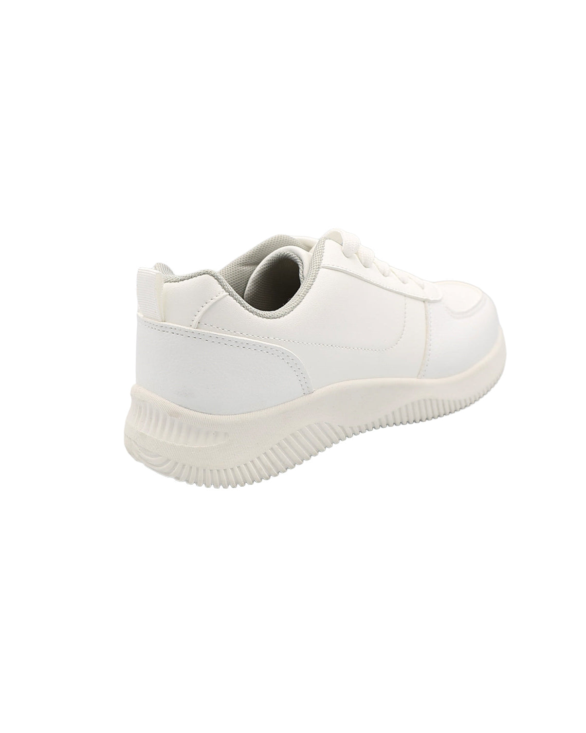Boys White Lace Up Sneakers