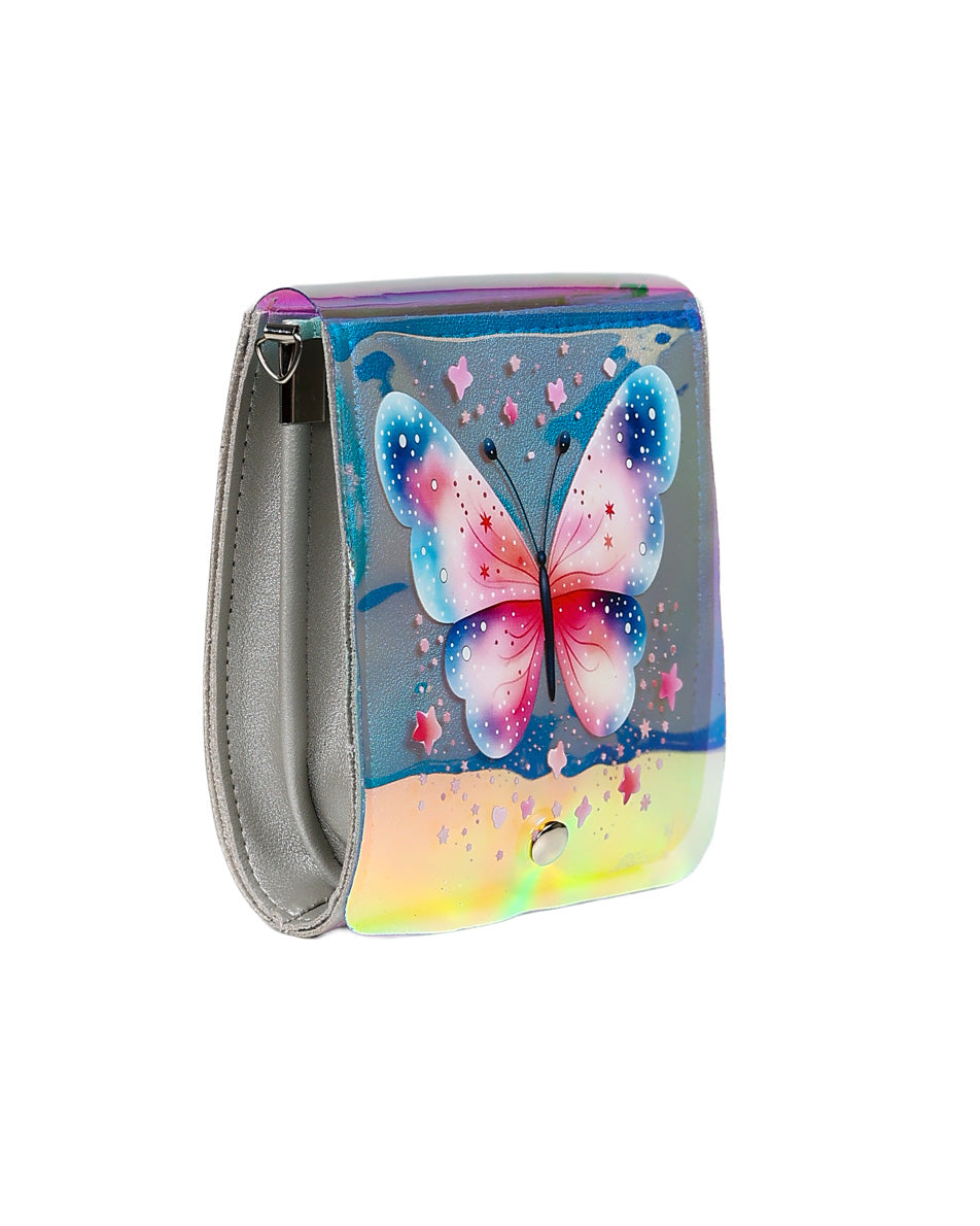 Silver Butterfly Cross Body Bag