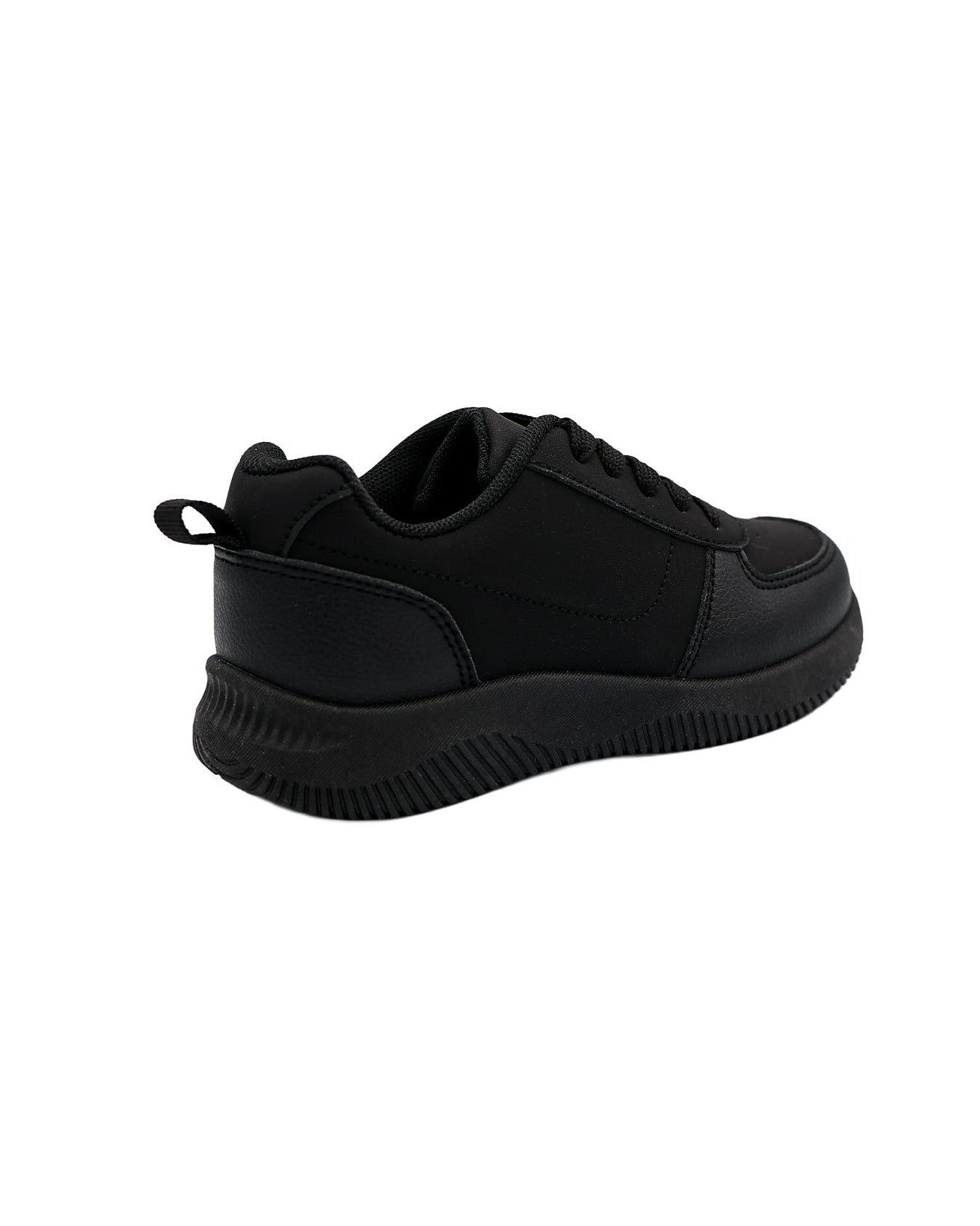 Boys Classic Black Lace Up Trainers