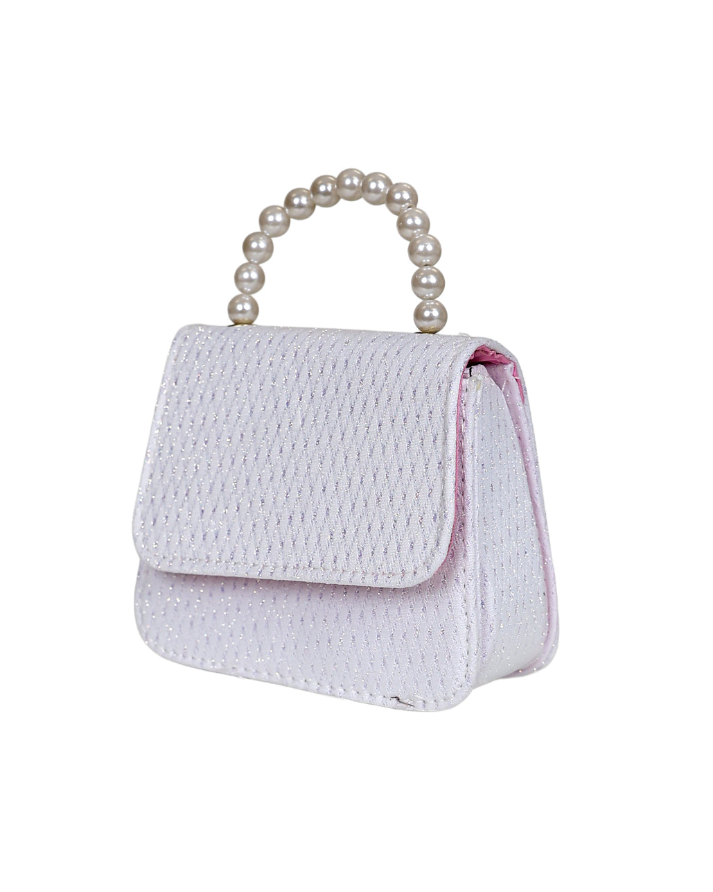 White Glitter Diamond Style Handbag