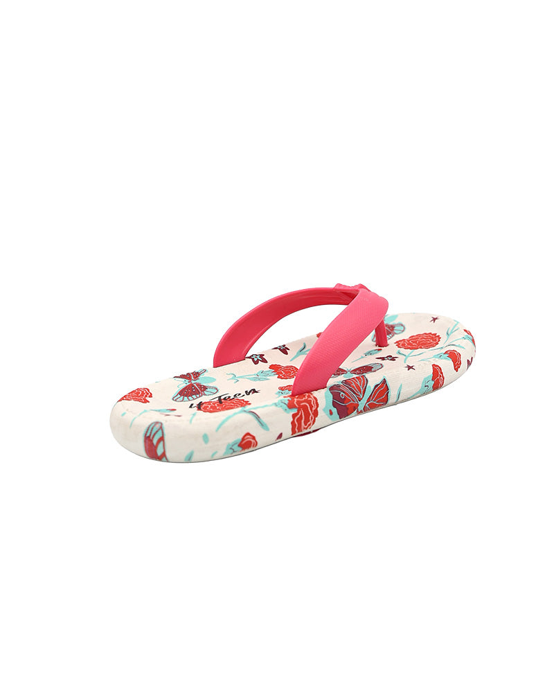 Girls Chunky Floral Print Flip Flop