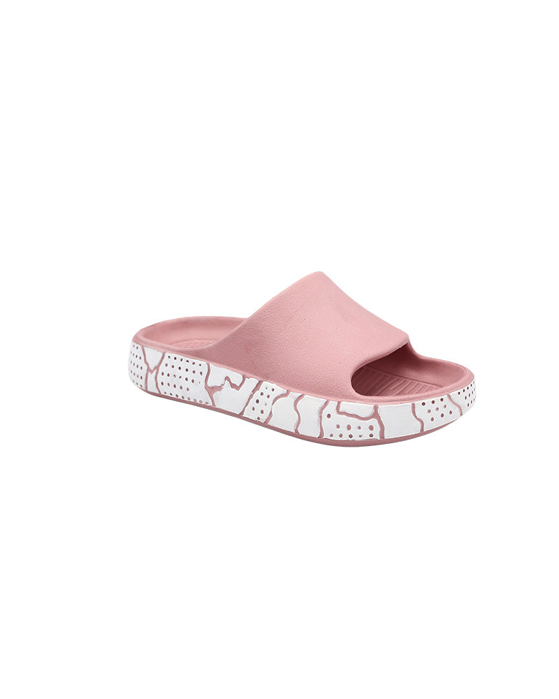 Girls Pink Side Print Detail Pool Slide
