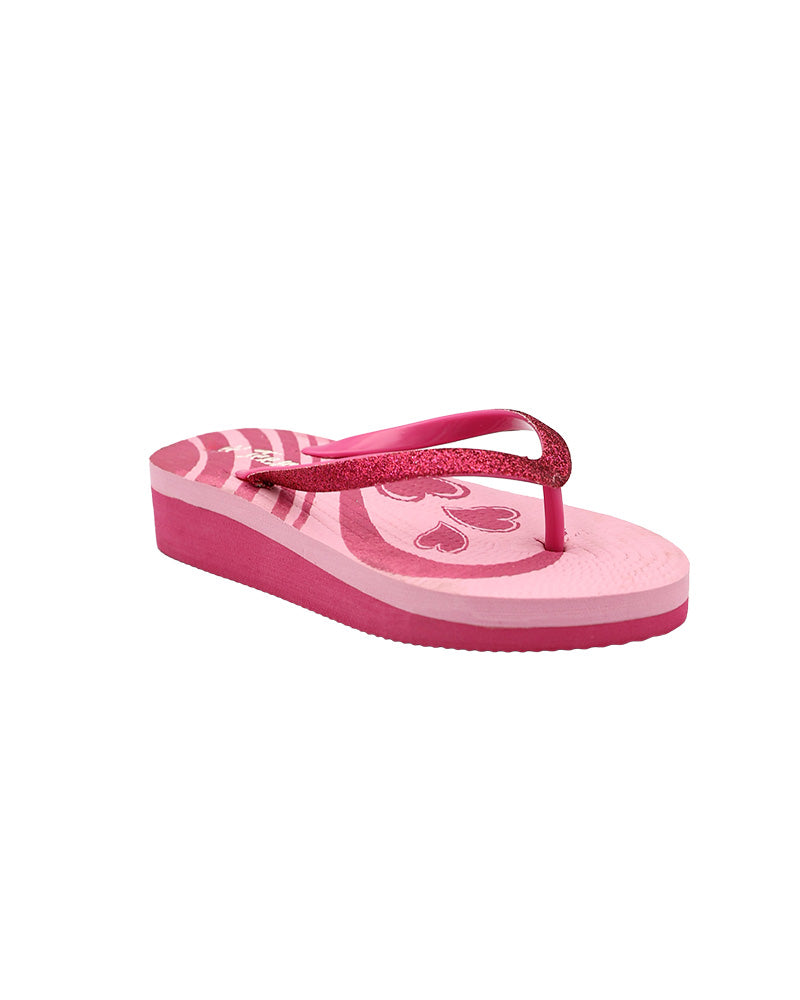 Girls Heart Detail Wedge Thong Sandal