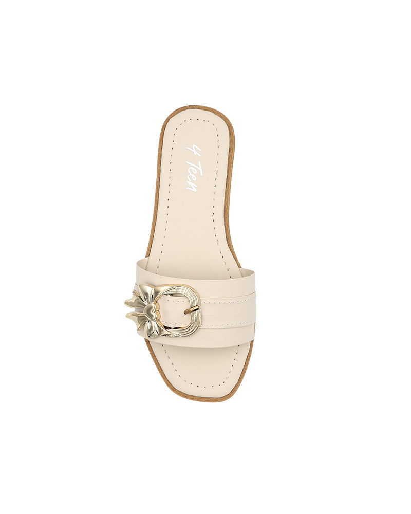 Girls Buckle Trim Detail Mule