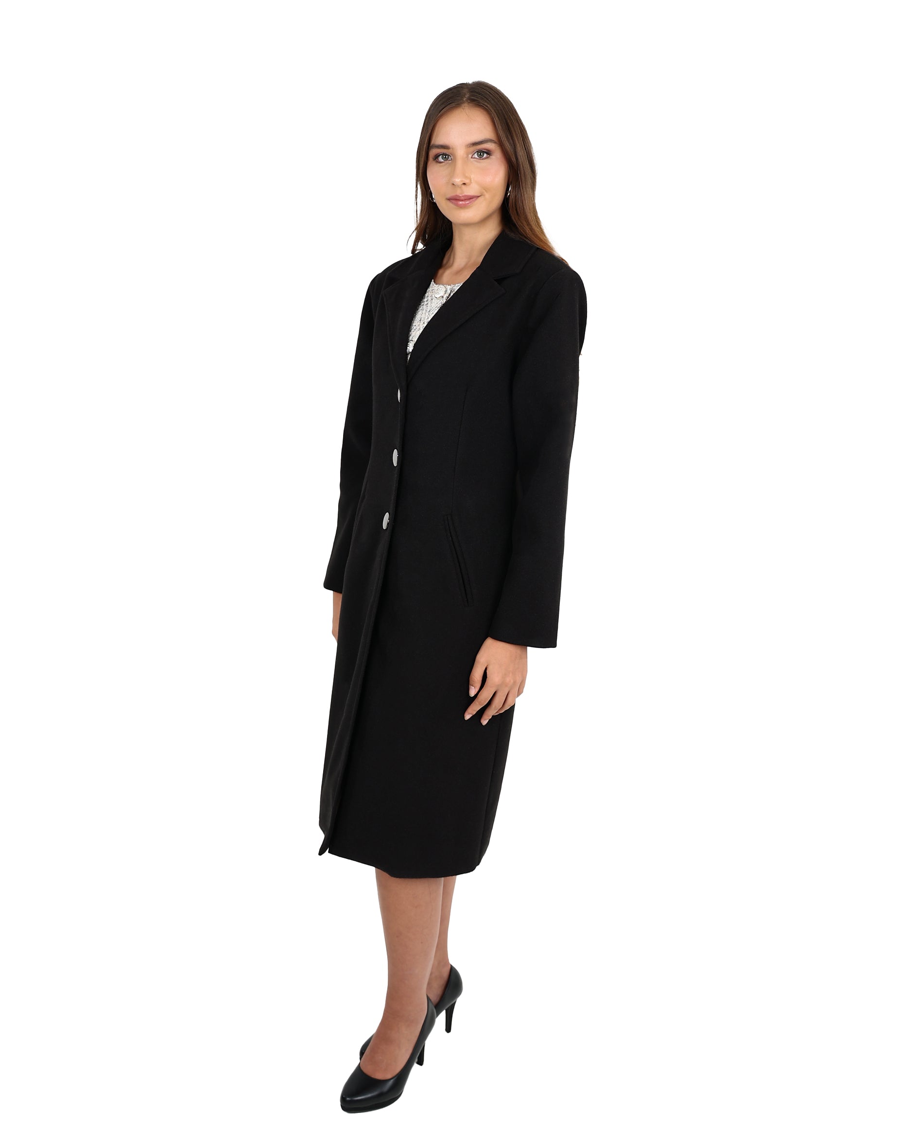 Black Lined Melton Coat