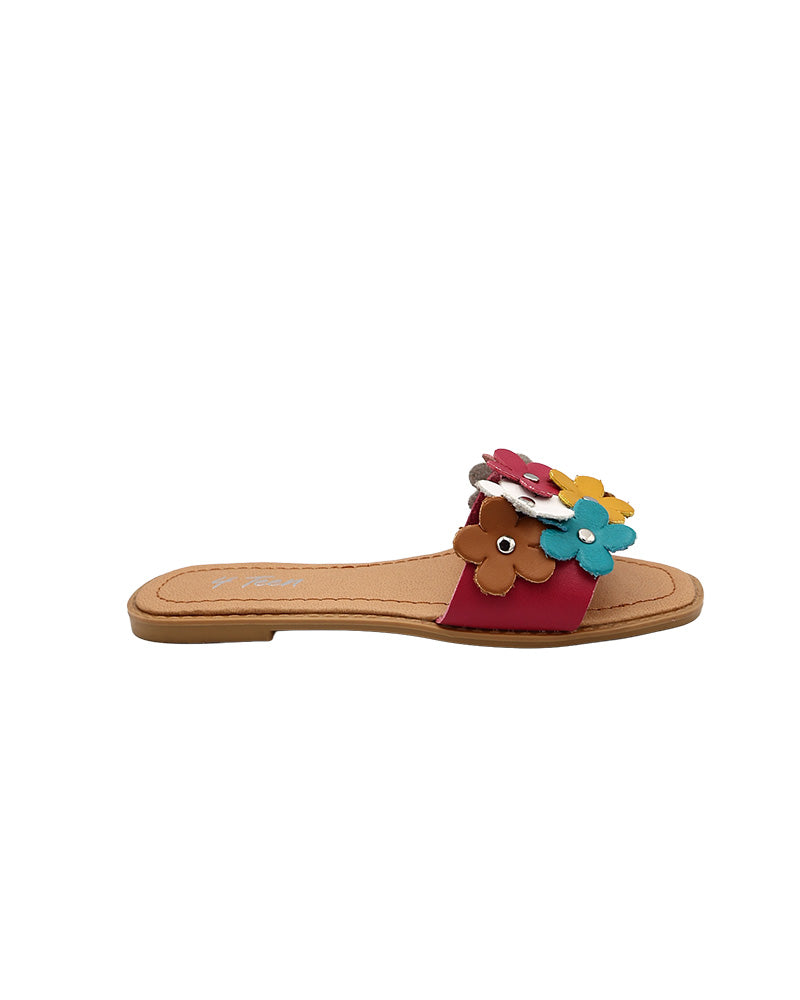 Girls Multi Flower Band Detail Mule