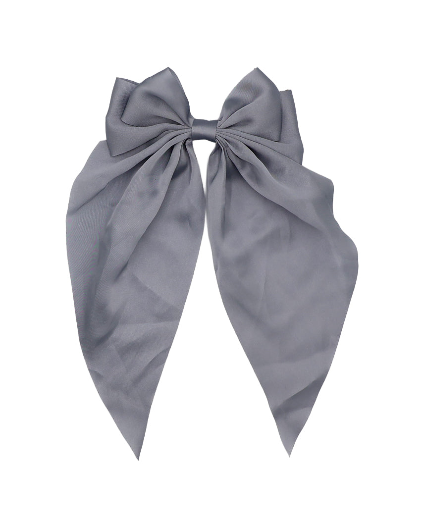 Silver Big Bow Hair Clip