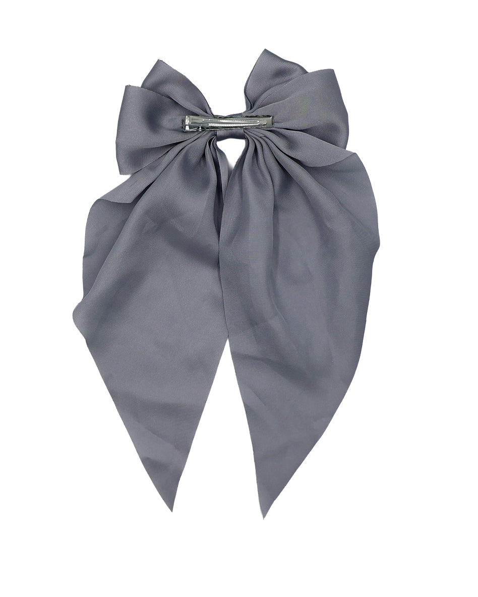 Silver Big Bow Hair Clip