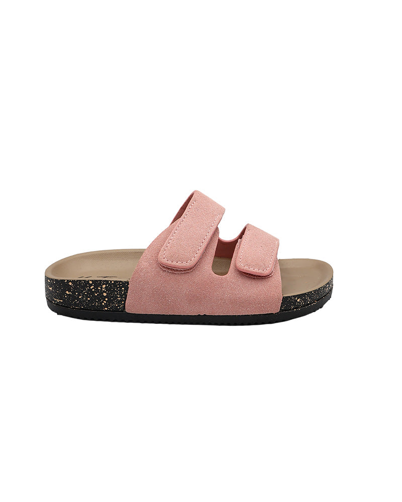 Girls Pink Double Velcro Slip-On