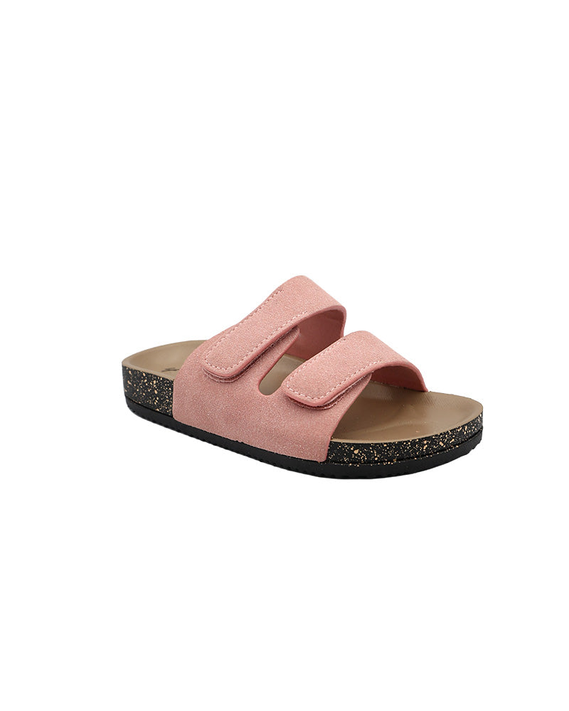Girls Pink Double Velcro Slip-On