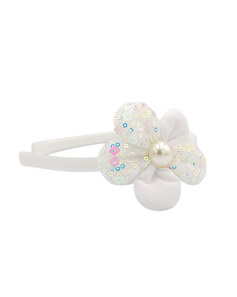 White Sequins Daisy Alice Band