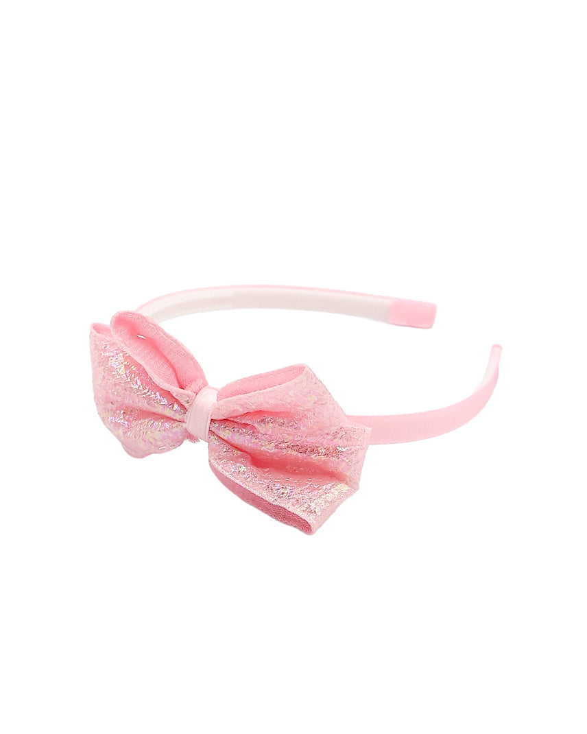 Pink Shimmer Bow Alice Band
