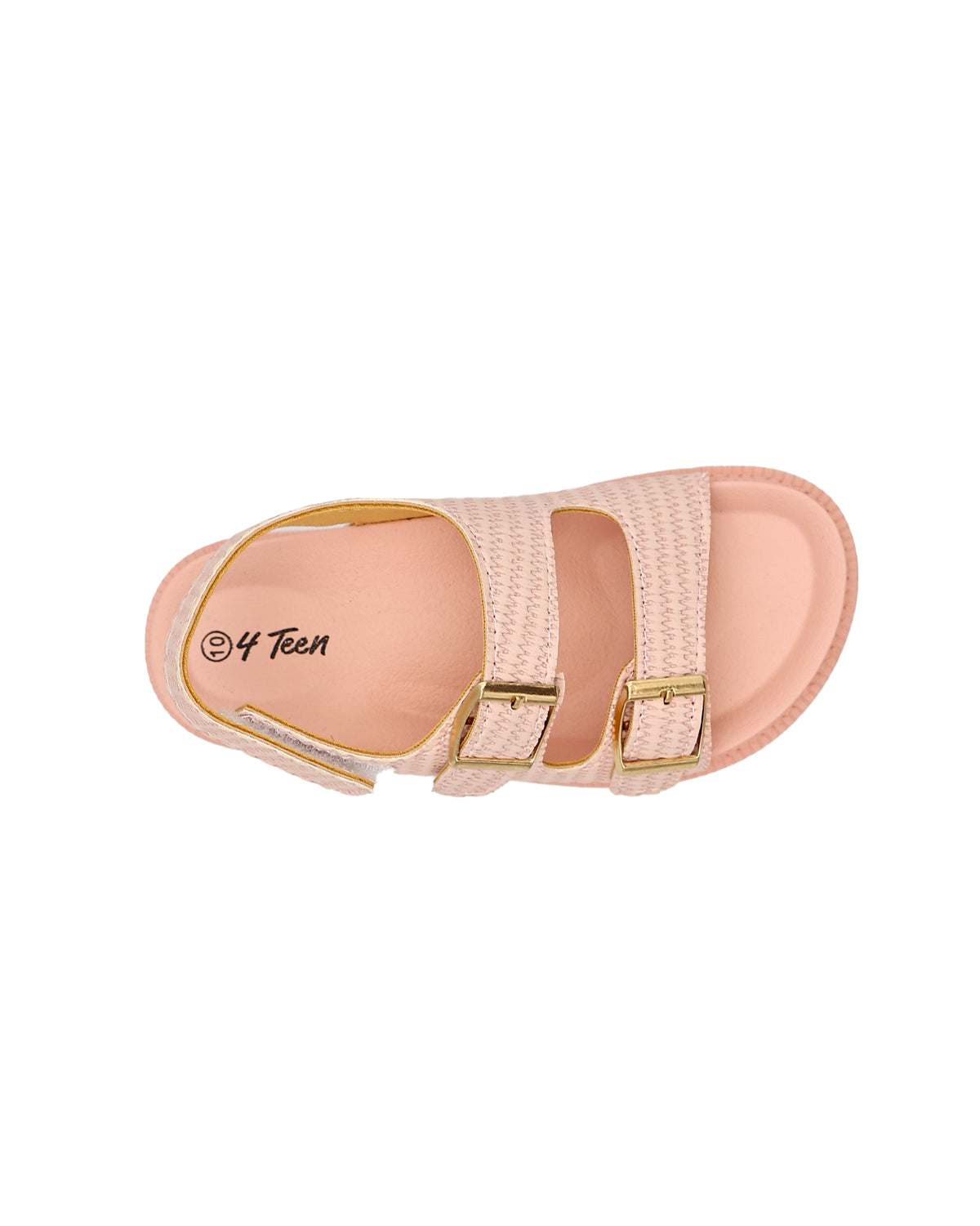 Girls Surface Interest Double Buckle Cleated Sandal