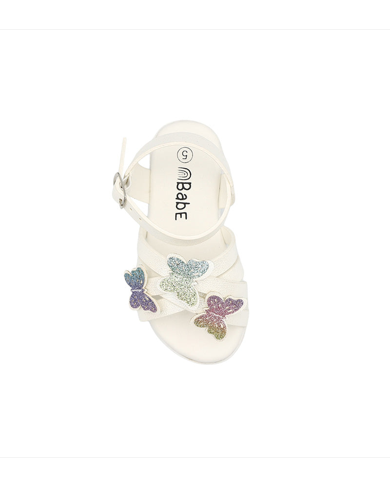 Girls Shimmer Butterfly Detail Cleated Sandal