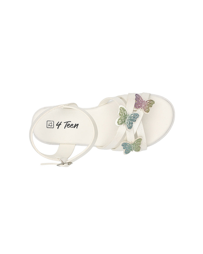 Girls Shimmer Butterfly Detail Cleated Sandal