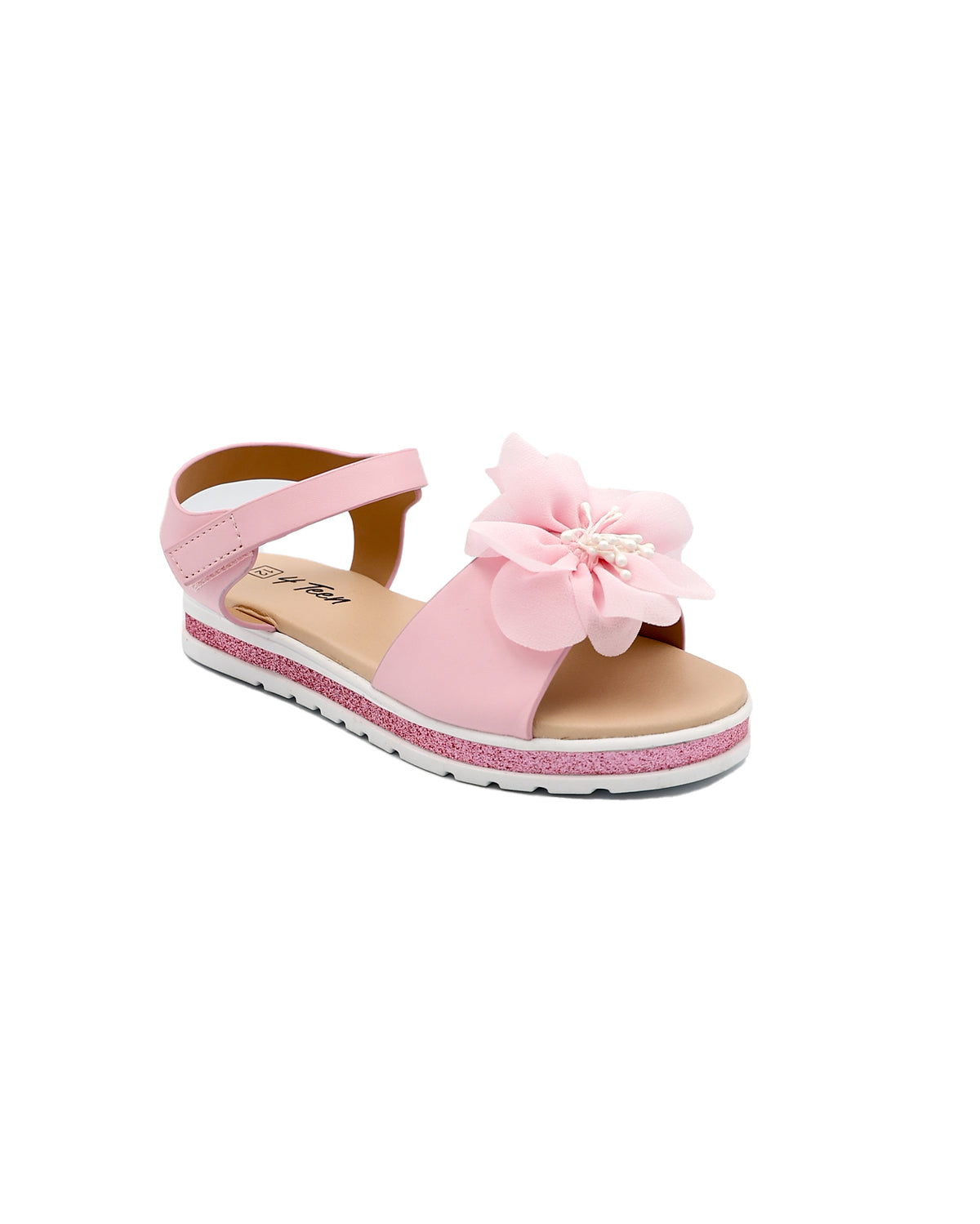 Girls Flower Detail Cleated Glitter Sandal